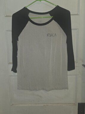 RVCA Desert Wolf & Cactus Raglan Baseball Tee - Medium